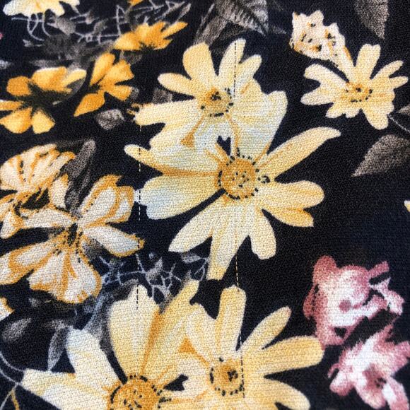 Suzanne Betro Chiffon Blouse V Neck Flounce Bell Sleeves Daisy Floral Size 3X - Picture 9 of 9